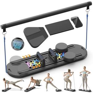 Black Pilates Board,Pilates Reformer Sets,Multifunctional Abdominal Pilates Board for Home Workout Equipment,Portable Foldable Ab Board Pilates Exercise Machine,Pilates Reformer Board for Women
