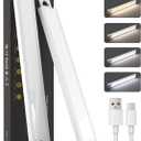 Under Cabinet Motion Sensor Lighting - 24 Inch Wireless Under Cabinet Lighting, Rechargeable with Magnetic Mount, 5CCT Adjustable for Kitchen/Hallway (White, 2-Pack)