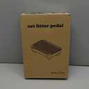 Litter Box Step, Litter Box Ramp/Catcher with Wooden Base, Anti-Tracking & Easy to Clean, Ideal for Small & Elderly Cats (Dark Gray)  3.6"D x 11.8"W x 3.6"H