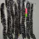 Burmese Curly Crochet Hair 18 Inch 8 Packs 128 Strands Knotless Pre-Looped with Spiral Curl Ends for Black Women Bohemian Braids Braiding Hair Extensions Fiber Close to Human Hair Crochet Hair (1B)