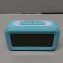 Digital Alarm Clock with Indoor Temperature, Battery Operated,Snooze Model,12/24H Display for Bedrooms Heavy Sleepers Kids Travel Bathroom Desk Smart Clock (Blue)