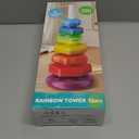 Baby Spinning Stacking Toys for Toddlers 1-3, Sensory Montessori Toys for One Year Old Girl Boy, Rainbow Ring Stacker Tower, Educational Learning Toy, Perfect Christmas Birthday Valentines Gifts