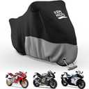 KEMIMOTO 420D Motorcycle Cover with Lock-Hole Compatible with Ninja 500 400 R1 R3 R6 GSXR Z400 ZX-6R S1000R YZF-R1 Outdoor Indoor All Season Waterproof Protection Snow Dust Sun Rain Sport Bike Cover