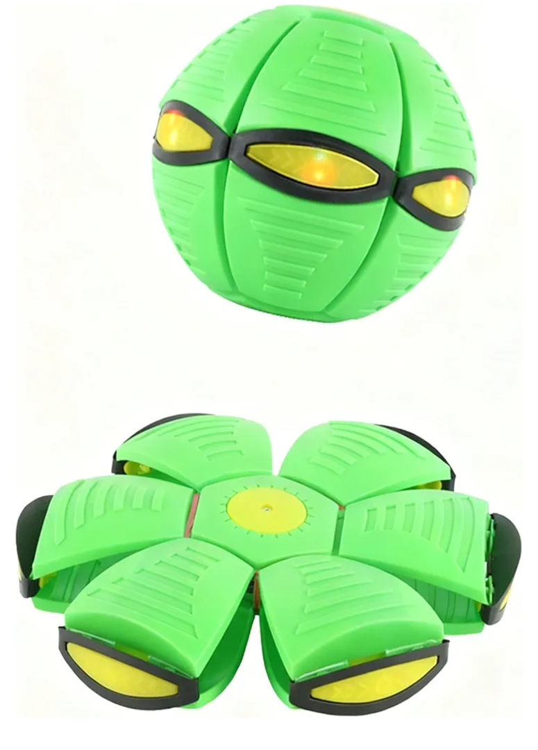 2 Magic Balls for Kids, Children Bouncing Ball Magic Metaball, Collapsible Flat Popup Meatball Toy with 6 Light for Indoor & Outdoor