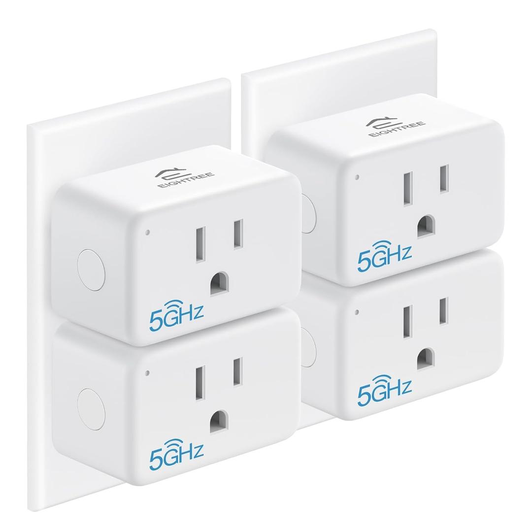 EIGHTREE Mini Smart Plug 5GHz Wi-Fi Compatible 15A, Smart Plugs That Work with Alexa & Google Home & SmartThings, Energy Monitor, Remote Control, Timer & Schedule, Wi-Fi Plugs