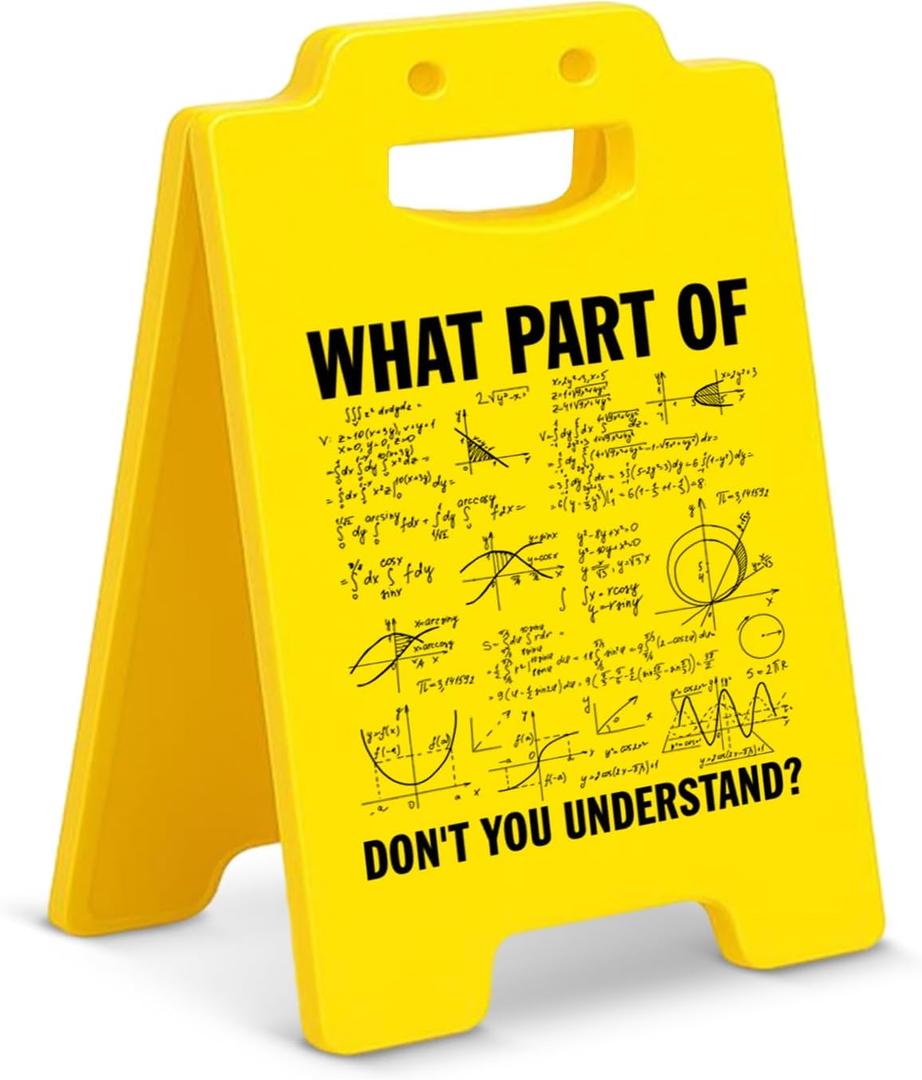 2 x Funny Math Teacher Gifts for Women Men, Math What Part of Don't You Understand Desk Sign School Office Decor