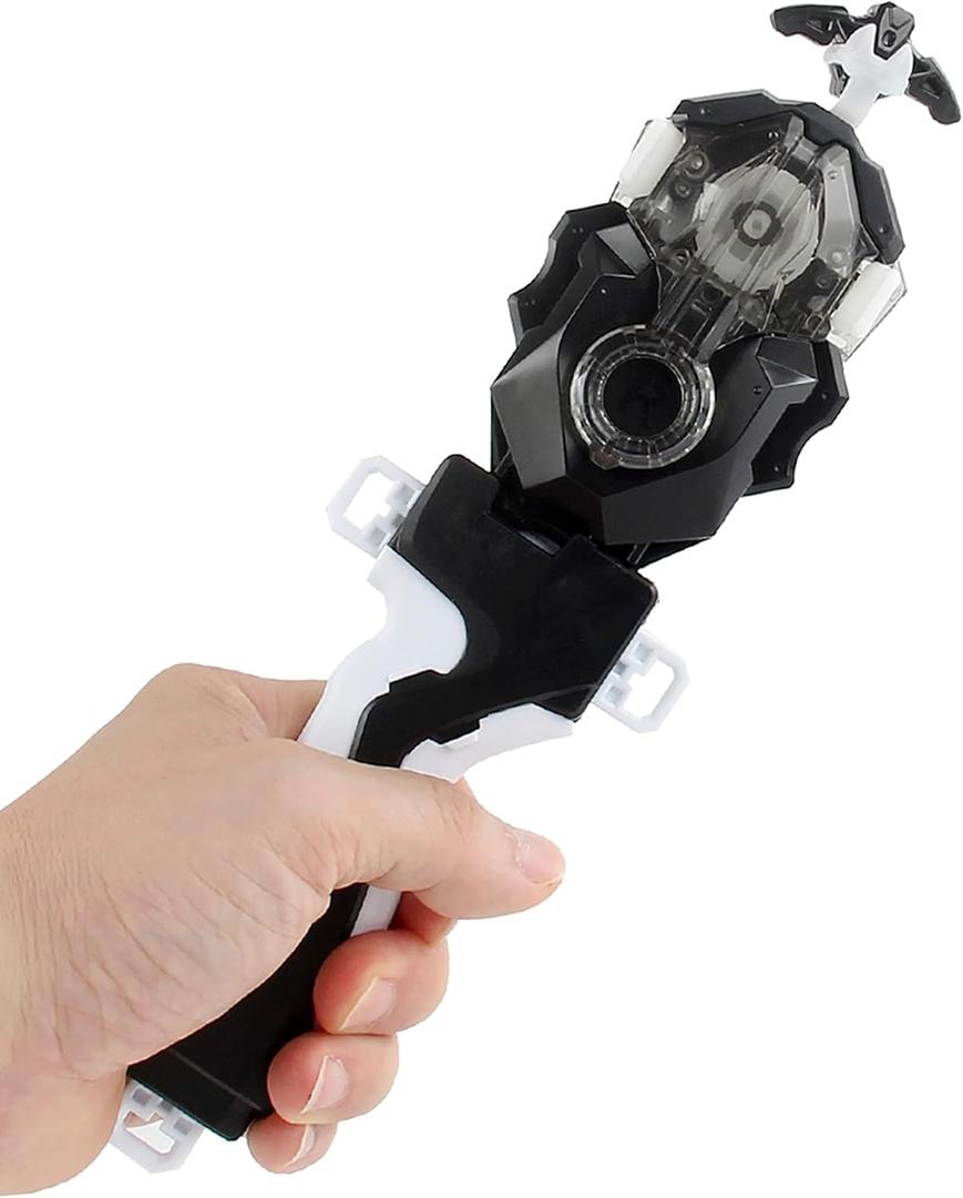 Bey Battling Tops Burst B-184 Launcher and Grip, Custom Bey Launcher LR Left Right Spin DB Layer System Compatible with All Bey Burst Series (Black)