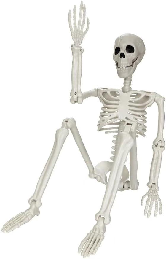 Halloween Skeleton Decorations,5.4FT Posable Human Skeleton Decorations for Halloween Party Decor, Haunted House Props Indoor Outdoor Decoration