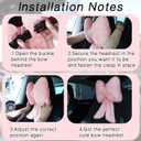 Macarrie 2 Pcs Car Neck Pillow Plush Butterfly Bow Car Headrest Pillow Comfortable Seat Neck Support Cute Head Rest Accessories for Driving Travel Driver Chair Girl Style Interior Decor(Pink)