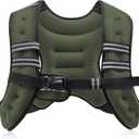 ZELUS Weighted Vest, 6lb/ 8lb/ 12lb/ 16lb/ 20lb/ 25lb/ 30lb Weight Vest with Reflective Stripe for Workout, Strength Training, Running, Fitness, Muscle Building, Weight Loss, Weightlifting (Green)