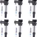 Micro Set of 6 Ignition Coils Pack & 6 Pcs ACDelco Platinum Spark Plugs Replacement for Buick Cadillac Chevy GMC Saab Enclave Traverse CTS STS 9-3 V6 2.8L 3.6L UF375 D501C 12613057