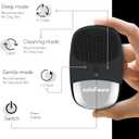 2 x 3-in-1 Electric Facial Cleansing Brush - Silicone Face Scrubber & Massager, IPX7 Waterproof, USB Rechargeable, Deep Cleansing, Blackhead Removal, Exfoliating Skincare Tool (Black)