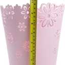Wastebasket, Hollow Flower Shape Plastic Lidless Wastepaper Baskets Trash Can (Pink, Large)