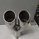Dual Exhaust Tips 2.5 in Inlet, Fits 1.5" To 2.4" Tailpipe, 3" Outlet 8.6" Overall Length, Stainless Steel Exhaust Muffler Tips Replacement, Universal Car Truck Accessories, Polished, Slanted Opening