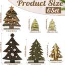 6PCS Christmas Decorations Indoor  Farmhouse Christmas Table Bookshelf Decor, Holiday Decorations Indoor for Home Office, Table, Home, Mantel, Shelf, Desk Xmas Decor