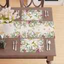 XCHI Wildflowers Cat Daisy Spring Placemats Set of 6 Summer Table Mats for Party Home Kitchen Dining Table Decorations 12x18 Inch