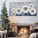 Pogusmavi Wall Decor Living Room - Wall-Art for Living Room, Canvas Art/Pictures for Bedroom | Blue Dandelion 24x48 inches Large Wall Art