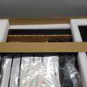 Vaunn Medical Pneumatic Adjustable Overbed Bedside Table with Wheels (Hospital and Home Use) (Black)