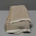 MIULEE Set of 2 Waffle Bathroom Rugs, Boho Bath Rugs Non Slip Washable, Super Absorbent Bath Mats, Ultra Soft Rubber Backed Shower Mats for Bathroom Floor, Tub, Brown & White, 18x30 Inch