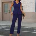 Ophestin Pant Suits for Women Dressy Summer Sleeveless Vest Blazer Sets 2 Piece Business Casual Work Outfit 2026, L