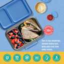 AOHEA Stainless Steel Lunch Box for Kids, Leak Proof Bento Lunch Box BPA Free 304 Stainless Steel Bento Box Stainless Bento Box with Containers for School and Office(Blue)