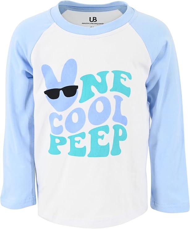 Unique Baby Boys Long Sleeve Raglan Graphic T-Shirt for Toddlers and Kids 12M