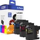 LC201CL LC201 XL Ink Cartridges(Cyan/Magenta/Yellow, 3-Pack) - LC201C LC201M LC201Y Ink Cartridge Replacement for Brother Ink Cartridge LC203 for MFC-J460DW MFC-J480DW MFC-J485DW MFC-J880DW Printer
