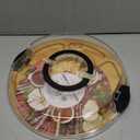 Round Charcuterie Board with Lid and Handle - Portable Cheese Board for Travel,Bamboo Cutting Board for Kitchen,Gifts for House Warming, Bridal Shower (7 Compartment, Black)