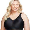 Glamorise Full Figure Plus Size MagicLift Seamless Sports Bra Wirefree #1006 (Black, M)