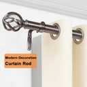 Satin Nickel Curtain Rods 18 to 88 Inches, 1 Inch Modern Drapery Rods, Adjustable Heavy Duty Curtain Rod, with Twisted Cage Finial for Home & Office (18"-88"Satin Nickel)