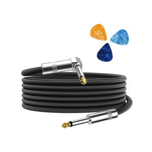 Aqdocvf Guitar Cable, Guitar Cord 10ft, AMP Cord for Bass & Electric Guitars/Keyboard/Mandolin, Pro Audio Instrument Cable (Right Angle to Straight, Black)