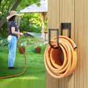 Garden Hose Holder Wall Mount - Metal Water Hose Hanger for Outside, Durable Hook for Garden, Garage, or Yard Storage (2 Pack)