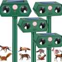 2026 Upgraded Ultrasonic Solar Animal Repellent Deer Repellent Devices Cat Deterrent Outdoor with Motion Sensor Animal Repeller to Raccoon Squirrel Dog Skunk with lP44 Waterproof for Yard Lawn 4 Pack