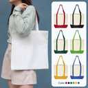 uxcell Canvas Tote Bag with Zipper, Reusable Canvas Bag Tote Bag with An External Pocket, Stylish Canvas Tote Shopping Bag