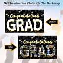Newwiee Graduation Photo Banner 73 x 44 Inch Grad Personalized Banner Congratulations Grad Decorations Class of 2026 DIY Graduate Picture Backdrop Sign for School Graduation Party Supplies(Black)