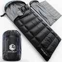 VENTURE 4TH Backpacking Sleeping Bag  XXL, Double and Single Sizes - Lightweight Warm & Cold Weather Sleeping Bags for Adults, Kids & Couples  Ideal for Hiking, Camping & Outdoor Adventures (4.5lbs | Black)