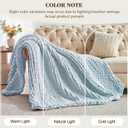 Carriediosa Chunky Knit Throw Blanket 60" X 80" Twin, 100% Hand Made Large Chenille Loop Yarn Soft Fluffy Throws for Couch Sofa Bed, Big Crochet Cozy Heavy Thick Cable Woven Blanket, Light Blue