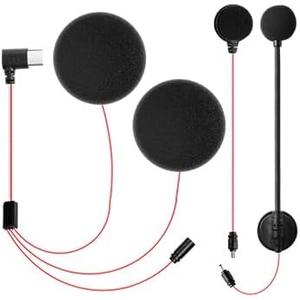 Motorcycle Helmet Speakers Works H2 & H4, with 40mm USB-C Speakers, Boom & Button Mic