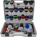 WNZ Universal Radiator Pressure Tester and Pieces Radiator Pressure Tester Portable Toolbox Grey (28-Piece Set)