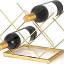 Urban Deco Gold Wine Rack Small Countertop for Cabinets  5 Wine Holder Countertop Stylish and Compact Small Wine Racks