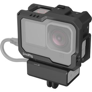 SmallRig Hero 13 / Hero12 / Hero11 / Hero 10 / Hero 9 Black Cage for GoPro, with 2 Cold Shoe Mount for GoPro Light Mod and Common Microphone, Led Video Light - 3083C