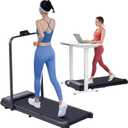 Treadmill with Handles, Folding Foldable Electric Treadmills for Home Small, 3.0HP Walking Pad Treadmills with Handle Bar, 3 in 1 Under Desk Treadmill with Remote Control, LED Display, 300LBS Capacity
