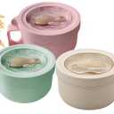 Rarapop 3 Pack Microwave Soup Bowl Containers with Lids, 28.7oz Wheat Straw Ramen Noodles Cup Mug for Instant Noodles,Oatmeal, Gumbo, Salad,Crunch,Cereal & More, Easy-Grip Design(Beige, Pink, Green)