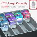 4-Row3200+ Trading Card Storage Box, Card Organizer Holder with 24 Dividers, Case Fit for MTG TCG Magic Commander Deck Playing Cards, Deck Box for Sport Card