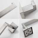 VELIMAX Premium Stainless Steel 3-Piece Bathroom Hardware Set Wall Mounted Bathroom Accessory Set - Robe Hook Toilet Paper Holder 16-Inch Towel Bar, Brushed