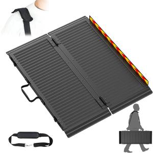 Portable Wheelchair Ramp, Non-Slip Metal Access Ramp,for Home Steps,staircases,Thresholds,Doorways,Scooter, 800LBS Capacity (3FT(Using Height 3-9''))