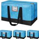 4 Pack Packing Bags for Moving, 115lb Capacity Heavy Duty Moving Totes with Strong Handles, Storage Bags with Internal Compression Straps, Alternative to Moving Boxes -103L,Blue and Black