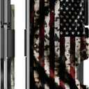 Minimalist Metal Wallet for Men, Ultra-Thin Aluminum Card Holder with Cash Strap, Slim Front Pocket RFID Blocking Wallet, Personalized American Flag-00