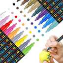 YUNISS Christmas Gifts 18 Colors Acrylic Paint Pens, Paint Markers for Rock Painting Wood Canvas Fabric Glass Ceramic Easter Eggs Pumpkin (0.7mm)2 Pack