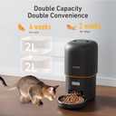 2025 Upgraded Automatic Cat Feeder - 4L Timed Auto Pet Feeder for Cat and Dog with Dry Food Dispenser, 180-day Battery Life, 1-6 Meals Per Day, 1-16 Portion, Desiccant Bag Keeps Food Fresh